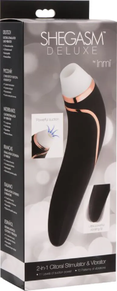 Vibrators XR Brands Shegasm Deluxe Clitoral Stimulator And Vibe Black