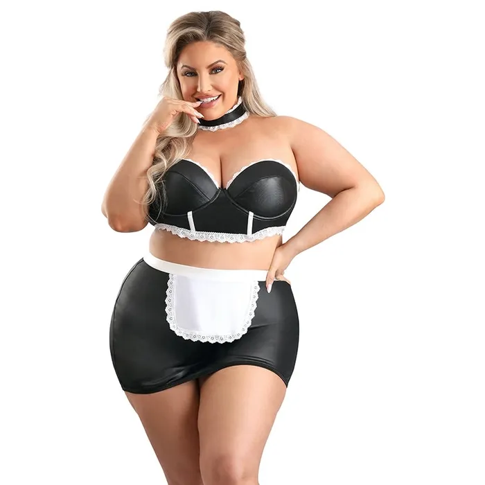 FANTASY LINGERIE Anal Fantasy Lingerie Play 5 Star Service Maid Black 1x2x