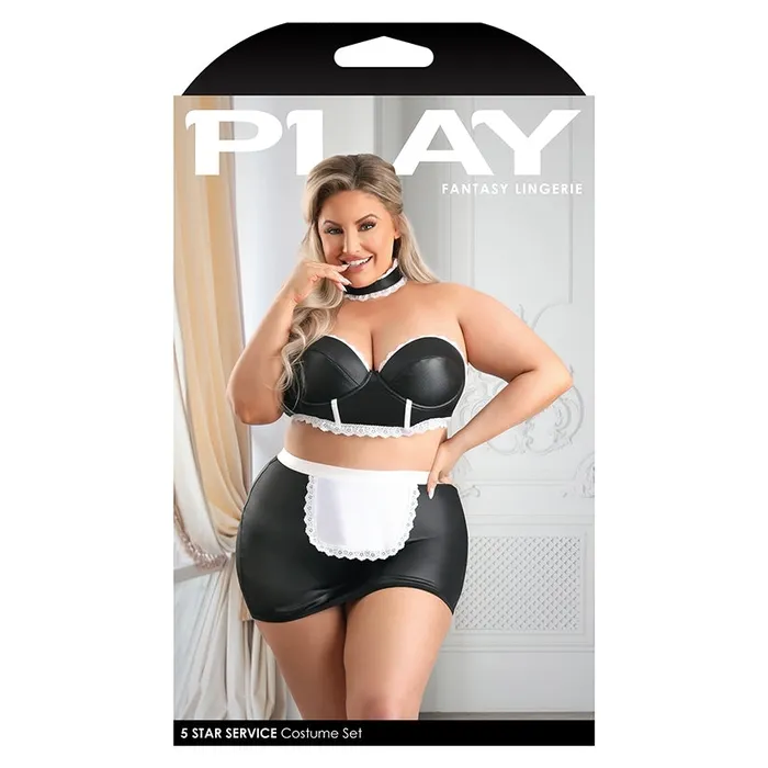 FANTASY LINGERIE Anal Fantasy Lingerie Play 5 Star Service Maid Black 1x2x