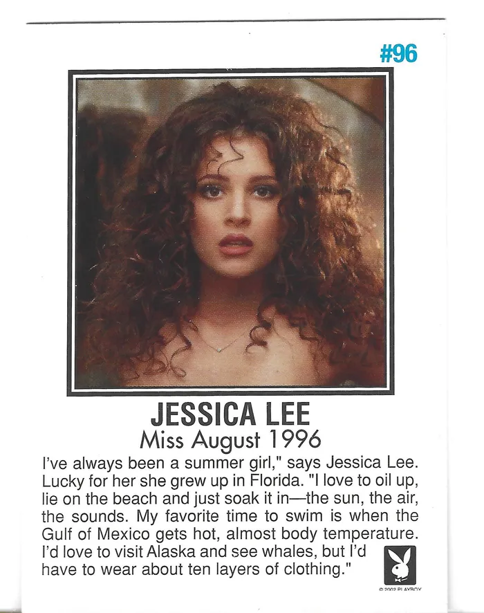 Dans Cards Vibrators Playboy Centerfold Update 1 1994 1996 Jessica Lee Card 96 Dans Cards Vibrators Playboy Centerfold Update 1 1994 1996 Jessica Lee Card 96