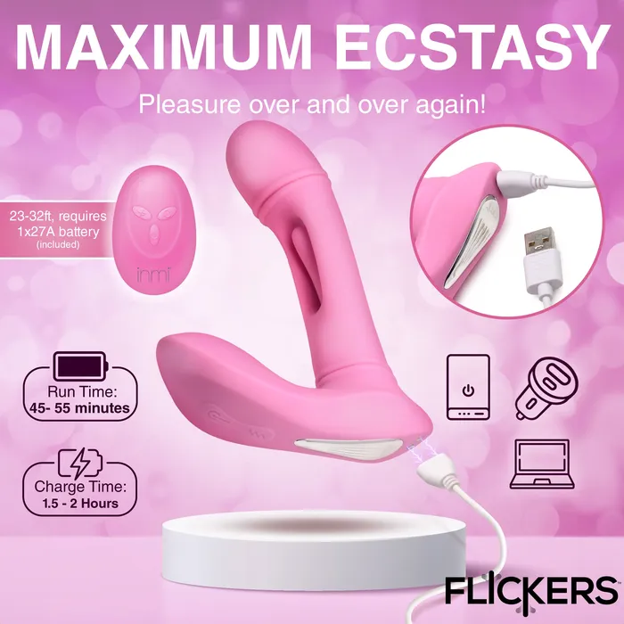 Female Sex Toys Gflick Gspot Flicking Vibrator w Remote XR Brands