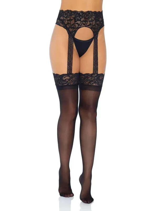 Leg Avenue Vibrators Mia Opaque Garter Belt Stockings