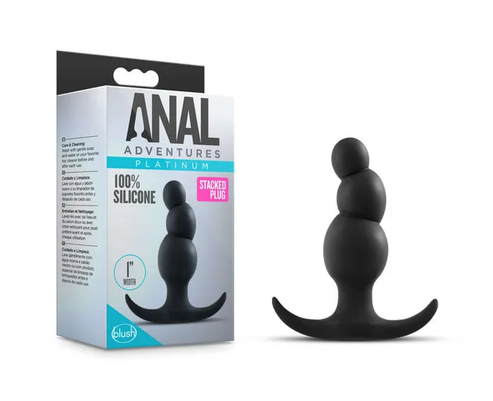Blush Anal Anal Adventures Platinum Stacked Plug Black