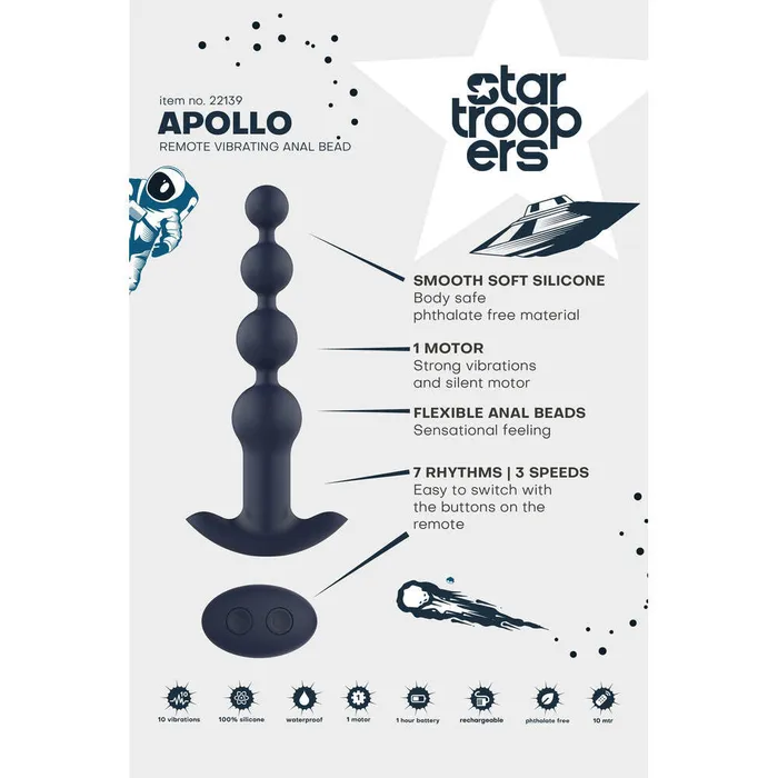 Dream Toys Anal Startroopers Apollo Remote Vibrating Anal Beads