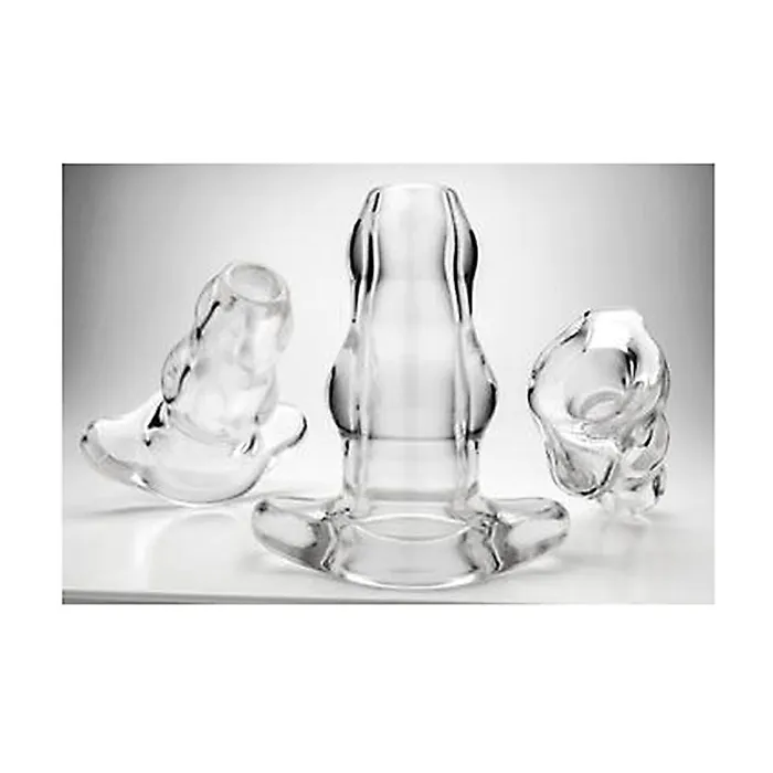 Perfect Fit Anal Double Tunnel Plug Medium Clear