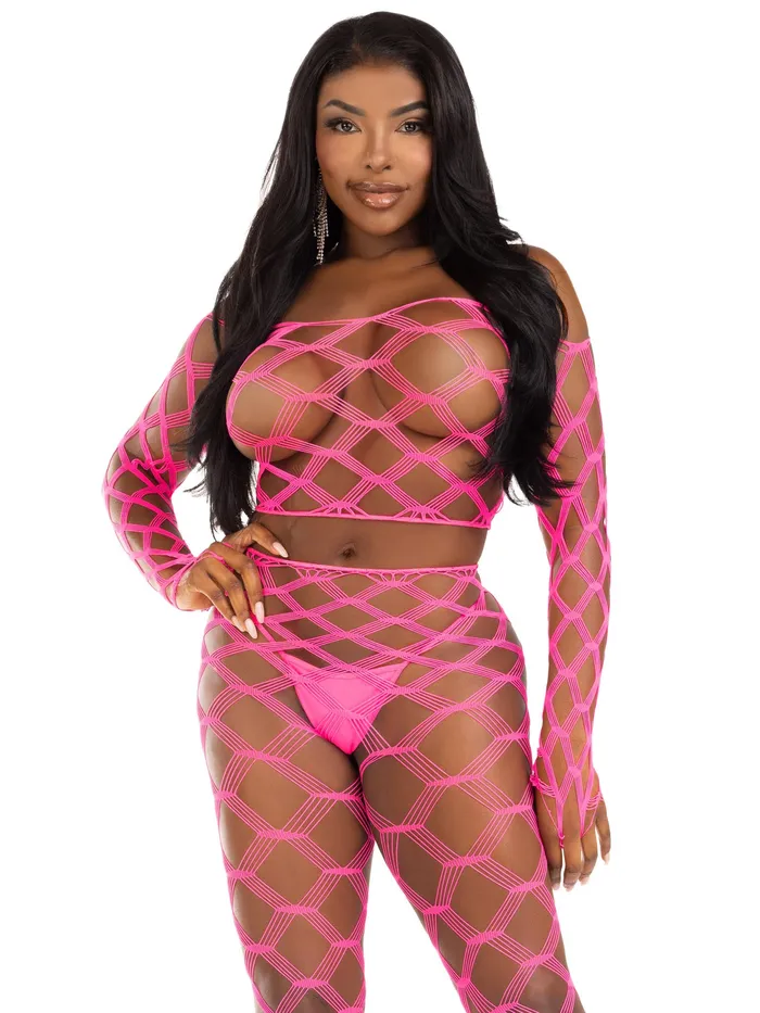 2 Pc Net Crop Top and Footless Tights One Size Neon Pink Leg Avenue Vibrators 2 Pc Net Crop Top and Footless Tights One Size Neon Pink Leg Avenue Vibrators