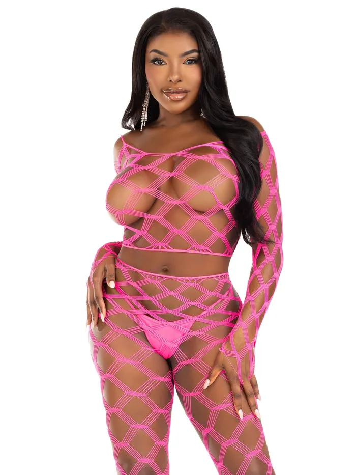 2 Pc Net Crop Top and Footless Tights One Size Neon Pink Leg Avenue Vibrators 2 Pc Net Crop Top and Footless Tights One Size Neon Pink Leg Avenue Vibrators