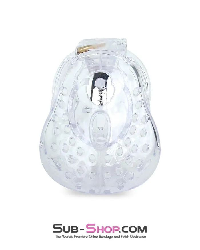 Ali Express Male Sex Toys 6964AE Large Dungeon Cage Clear High Security Full Coverage Male Chastity Device