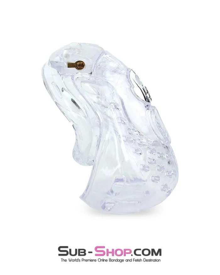 Ali Express Male Sex Toys 6964AE Large Dungeon Cage Clear High Security Full Coverage Male Chastity Device