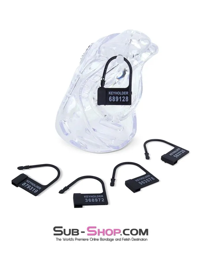 Ali Express Male Sex Toys 6964AE Large Dungeon Cage Clear High Security Full Coverage Male Chastity Device