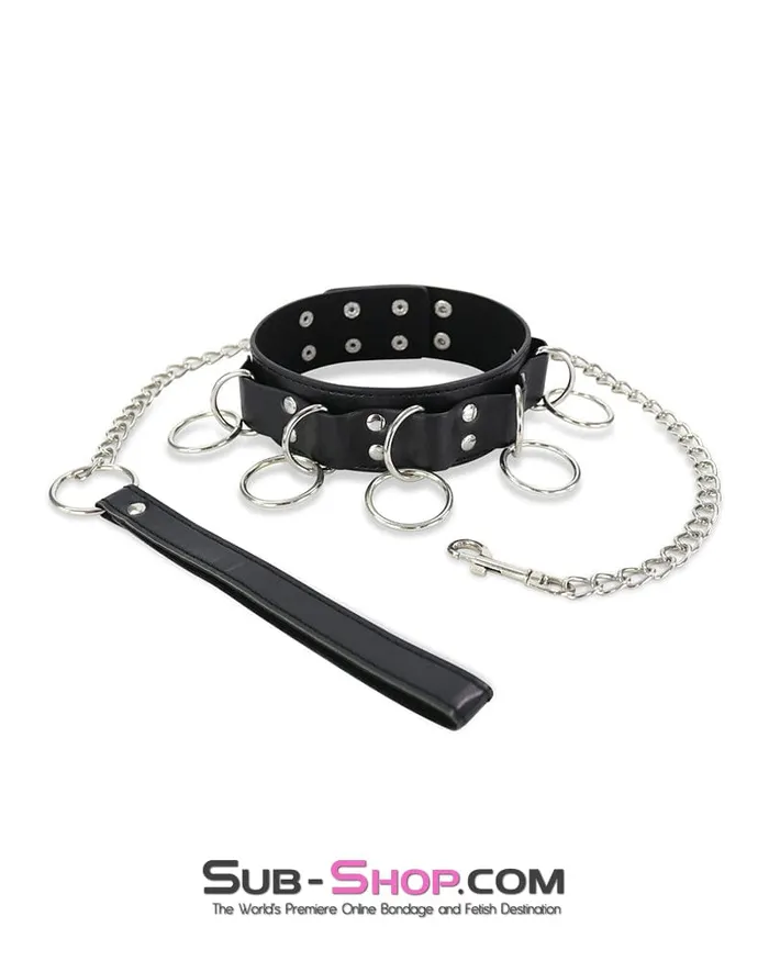 Idea 0971DL Five Ring Dark Fantasy Bondage Slave Collar Couples