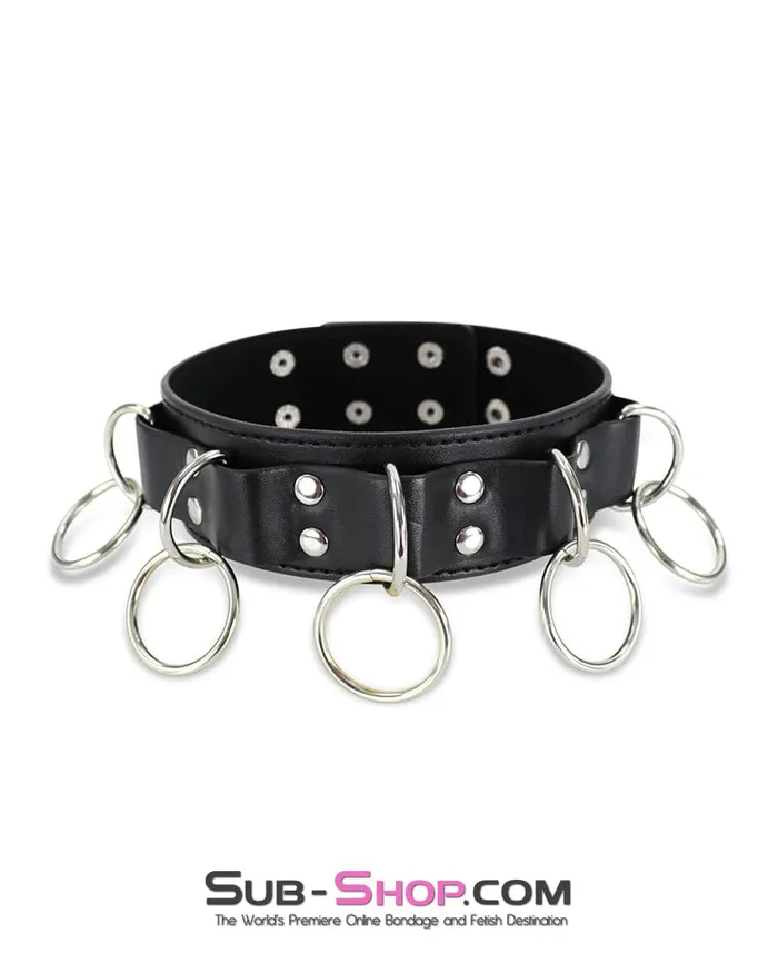 Idea 0971DL Five Ring Dark Fantasy Bondage Slave Collar Couples