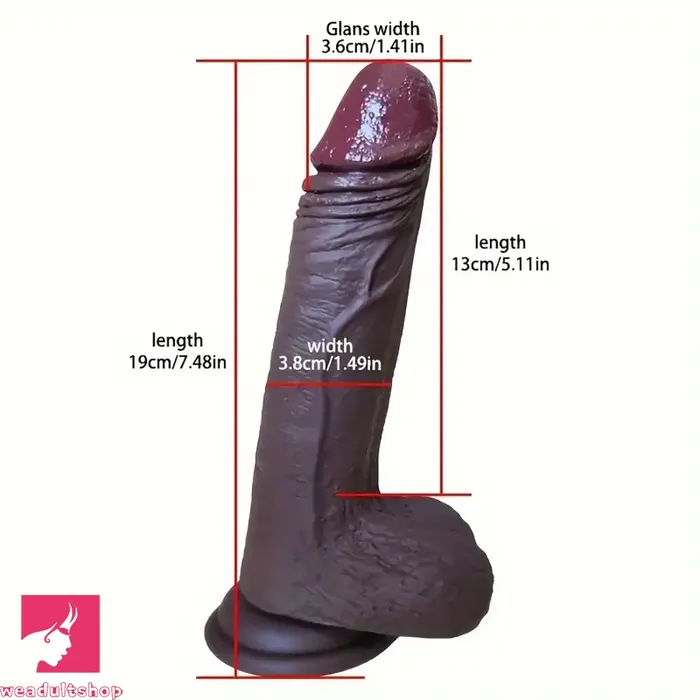 Male Sex Toys Weadultshop 748in Ebony Real Dildo Silicone Soft Adult Fake Penis Anal Sex Toy